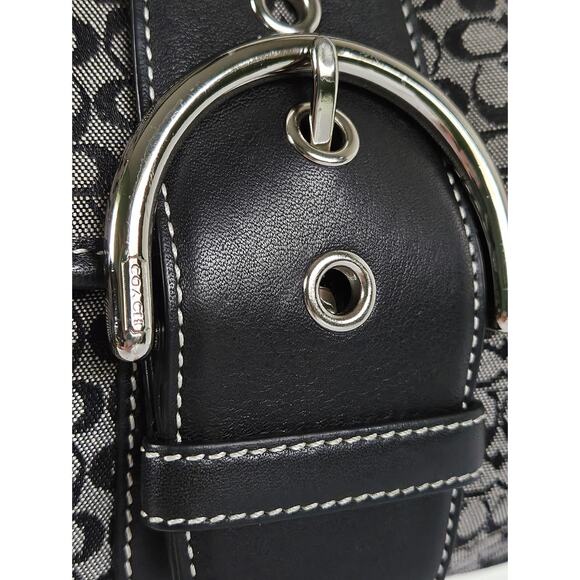 Vintage Coach Soho 6818 Leather and Signature Canvas Print Bag/Purse - Picture 10 of 16